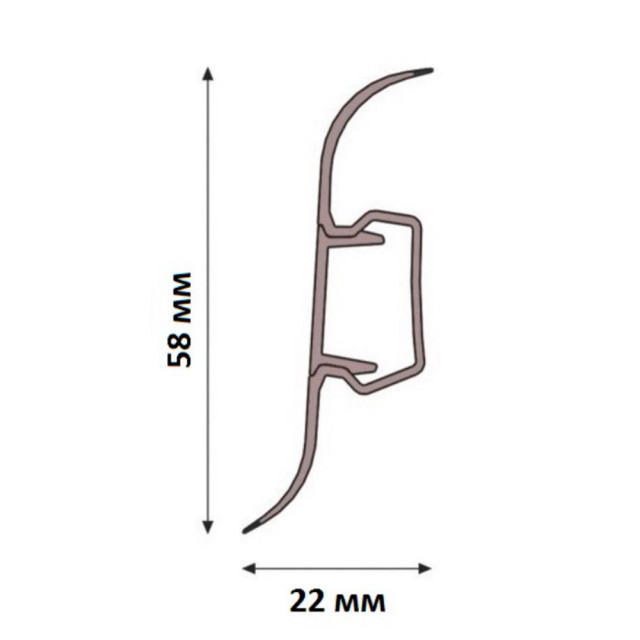 Плинтус LinePlast L004 ясень 58 мм 2.2 м