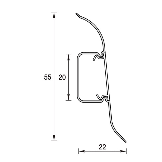 Плинтус Ideal Классик К55 206 дуб коньячный 2.2 м