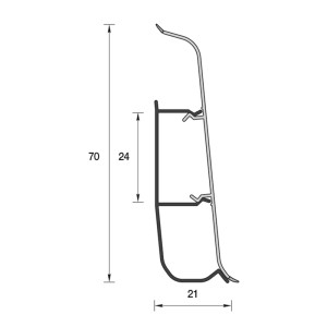 Плинтус Ideal Деконика 186 алюминий 70 мм 2.2 м