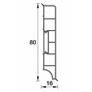 Плинтус Ideal Дюра 001 белый прямоугольный 80 мм 2.2 м