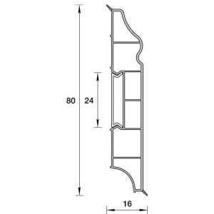 Плинтус Ideal Дюра 001 белый фигурный 80 мм 2.2 м