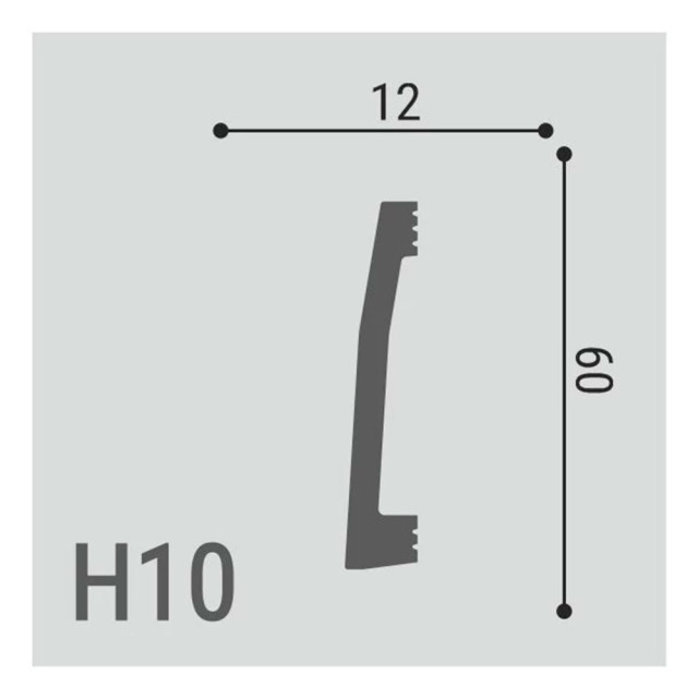 Плинтус напольный Де-багет XPS polymer H 10 60*12 мм