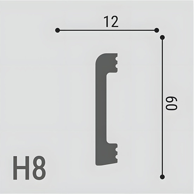 Плинтус напольный Де-багет XPS polymer H 8 60*12 мм