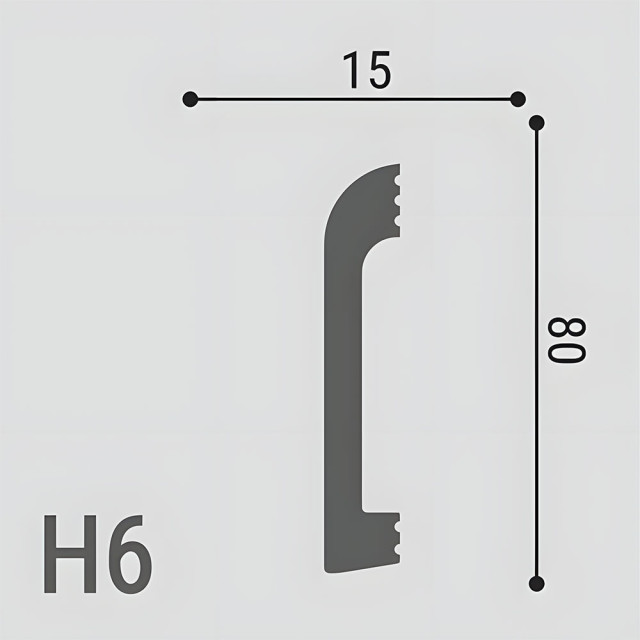 Плинтус напольный Де-багет XPS polymer H 6 80*15 мм