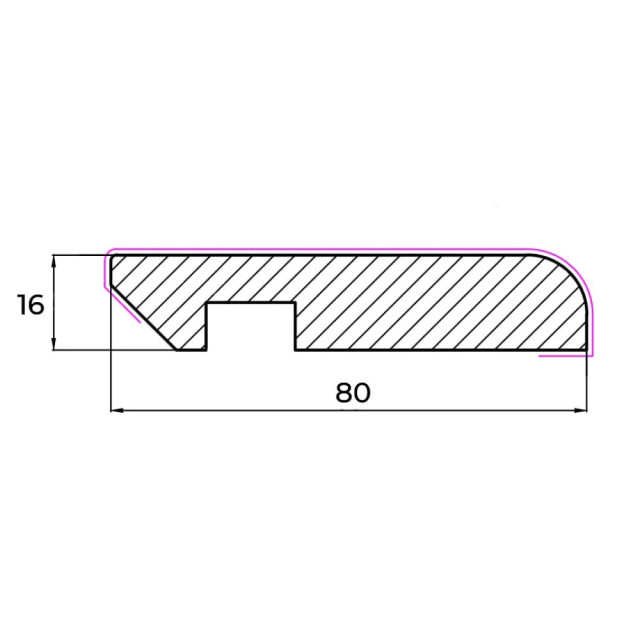 Плинтус МДФ WellMaker НМ-2240 16*80 мм кробел 2.8 м