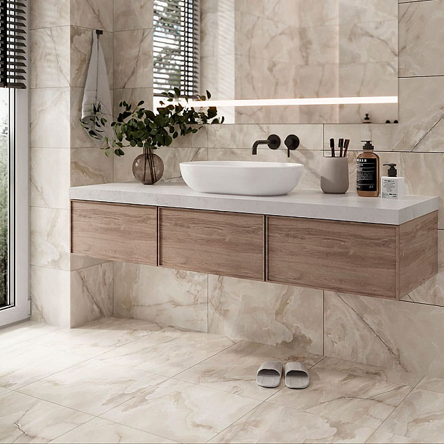 Плитка Beryoza Ceramica Eiger G 418*418*8 мм бежевый