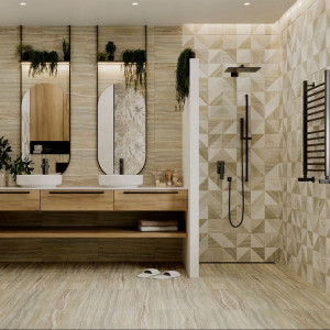 Декор Beryoza Ceramica Palissandro oasis 1 глазурованная 600*300*9 мм оливковый