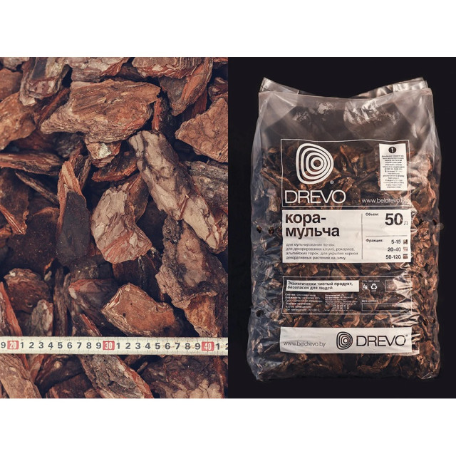 Кора-мульча Drevo фракция 50-120 мм 50 л