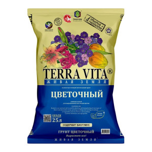 Почвогрунт Terra Vita Живая земля цветочный 25 л