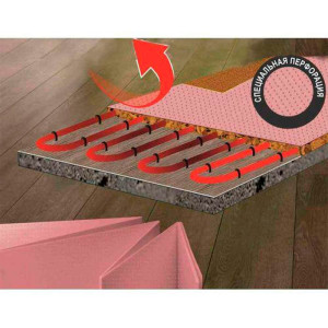 Подложка-гармошка Солид Вест перфорированная для полов с подогревом 1.8*500*1050 мм розовая