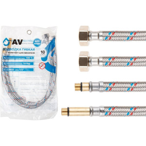Подводка гибкая AV Engineering AVE21740 SUS иголка м10 - гайка1/2