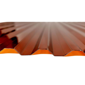 Поликарбонат профилированный монолитный Сэлмакс МП-20 0.8*1150*3000 бронза