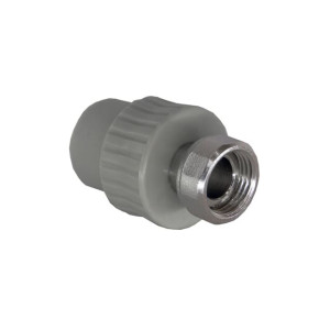 Муфта РосТурПласт 15826 ПП 25*1 с накидной гайкой серый