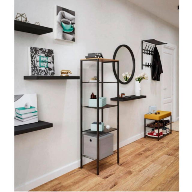 Полка Domax FS 118/24 С 65152 со скрытым креплением 1180*235 мм черная