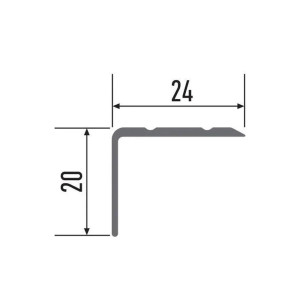 Порог угловой Profiling ПР-24*20 серебро 2.7м