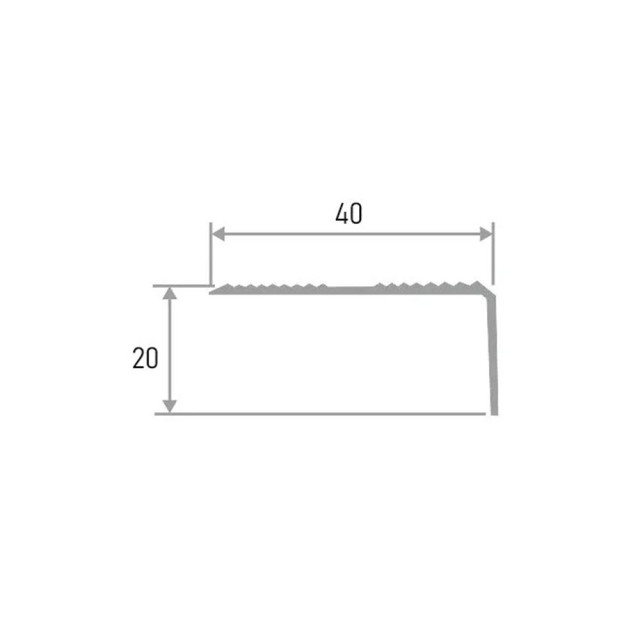 Порог угловой Profiling ПО-40*20 с отверстиями серебро 2.7м