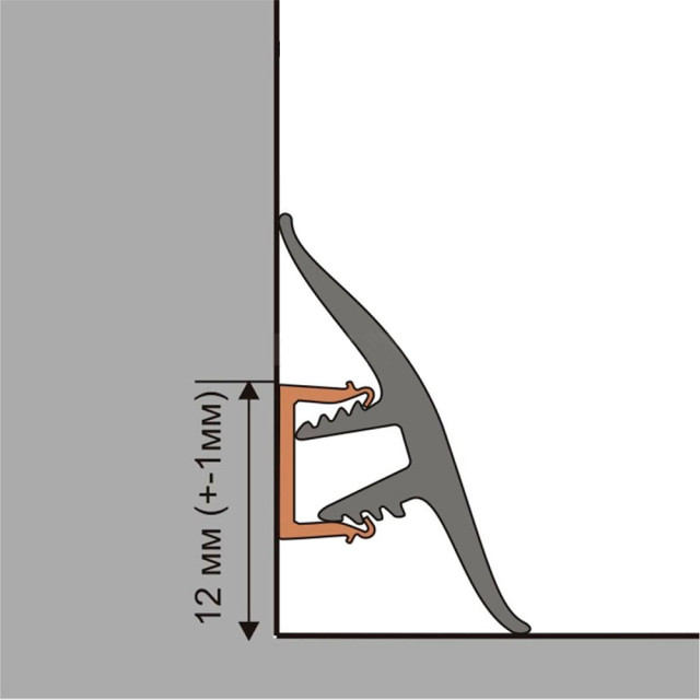 Планка монтажная к гибкому порогу Rico Flex 950 мм 0-12 мм