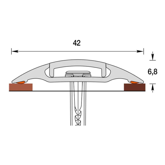 Порог Ideal 276 сосна беленая с монтажным каналом 42 мм 1.6 м