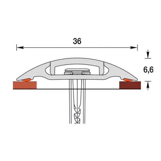 Порог Ideal 276 сосна беленая с монтажным каналом 36 мм 1.6 м