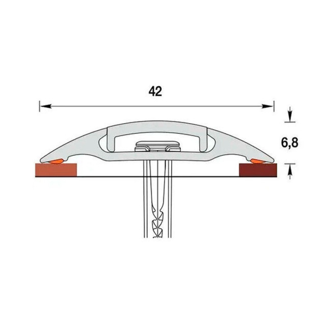 Порог Ideal 302 венге черный с монтажным каналом 42 мм 0.9 м