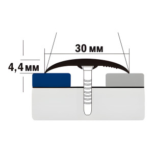 Порог-держатель PKD ПД-02 мрамор светло-серый 30 мм 1.35 м