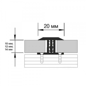 Порог Sanrelia Т20М Т-образный 105 дуб арктический с монтажной планкой 20 мм 1.35 м