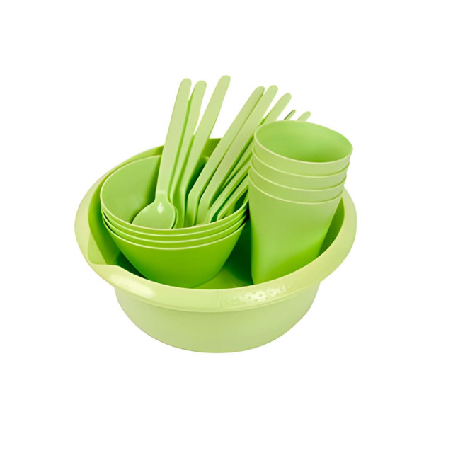 Набор для пикника Berossi Picnic LM ИК 79380000 майская зелень 4 персоны 22 предмета