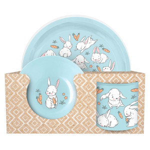 Набор посуды для детей IdiLand 2211520 голубой 3 предмета