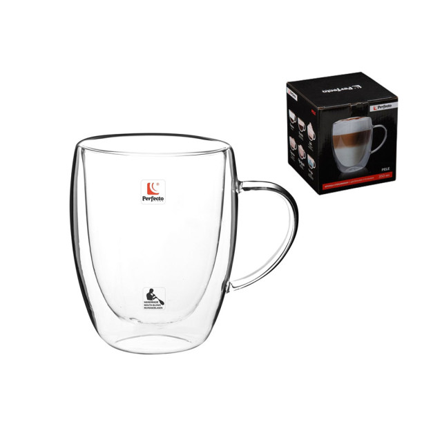 Кружка Perfecto Linea Pele 30-003350 стеклянная с двойными стенками 350 мл