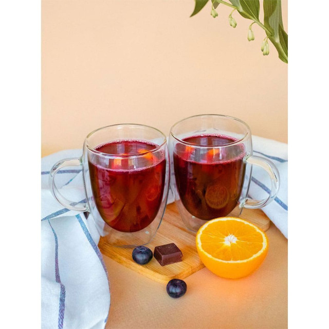 Кружка Perfecto Linea Pele 30-003350 стеклянная с двойными стенками 350 мл