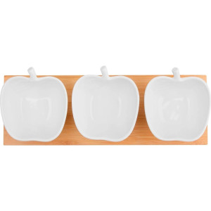 Менажница Perfecto Linea Bamboo 38-321110 трехсекционная на бамбуковой подставке