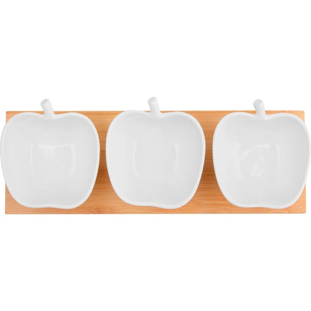 Менажница Perfecto Linea Bamboo 38-321110 трехсекционная на бамбуковой подставке