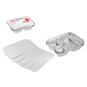 Форма для запекания Perfecto Linea 45-322175 с крышкой алюминиевая 5 шт