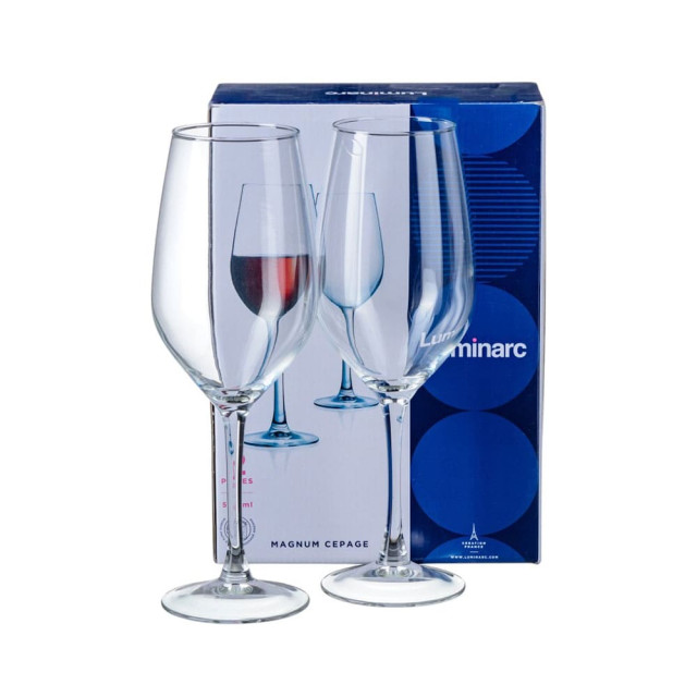 Набор бокалов для вина Luminarc Magnum Cepage P3163 код 034130 стеклянных 580 мл 2 шт