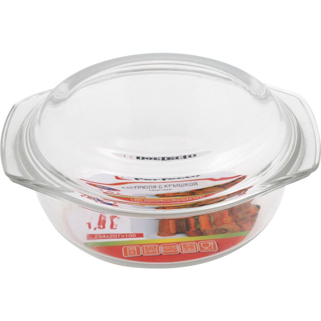 Кастрюля Perfecto Linea 11-150010 из жаропрочного стекла с крышкой 1.5 л