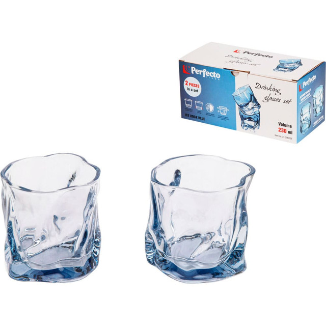 Набор стаканов Perfecto Linea Ice Rock Blue 230 мл 2 шт