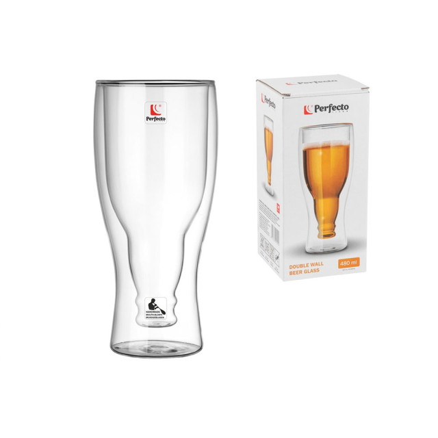 Бокал для пива Perfecto Linea 30-299101 с двойными стенками Perfecto Linea 480 мл