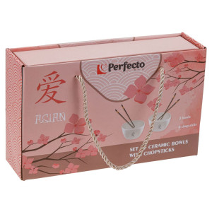 Набор мисок Perfecto Linea Asian 30-108001 керамических с палочками для еды