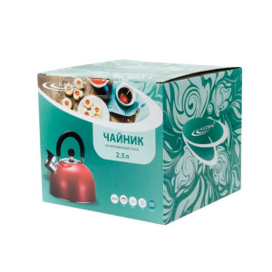 Чайник Катунь КТ-105К со свистком красный 2.5 л