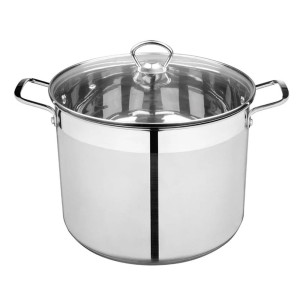 Кастрюля Mallony Culinaria 105803 из нержавеющей стали с крышкой из жаропрочного стекла 12.9 л