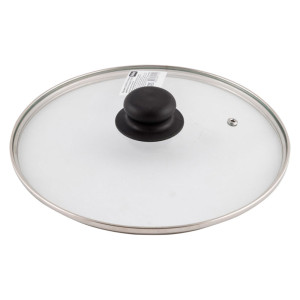 Крышка Mallony 987017 с ручкой стеклянная металлический обод паровыпуск 24 см