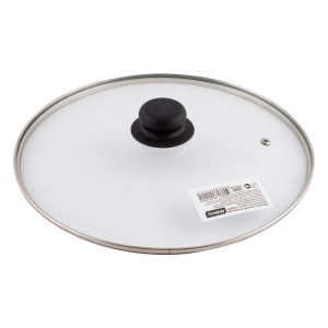 Крышка Mallony 987019 с ручкой стеклянная металлический обод паровыпуск 28 см