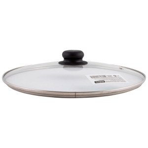 Крышка Mallony 987019 с ручкой стеклянная металлический обод паровыпуск 28 см