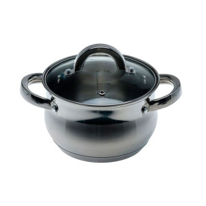 Кастрюля Fresca Elisa New BB102436 из нержавеющей стали со стеклянной крышкой 2.1 л