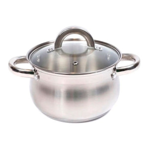 Кастрюля Fresca Elisa New BB102437 из нержавеющей стали со стеклянной крышкой 2.9 л