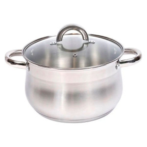 Кастрюля Fresca Elisa New BB102439 из нержавеющей стали со стеклянной крышкой 5.1 л