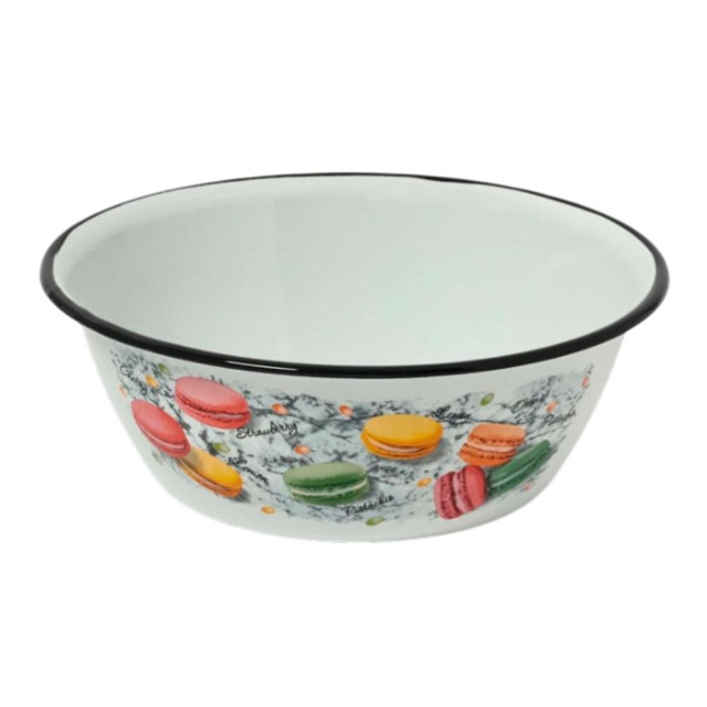 Миска КМЗ Цветное печенье 40304-102/5БлЦвп белая 2 л