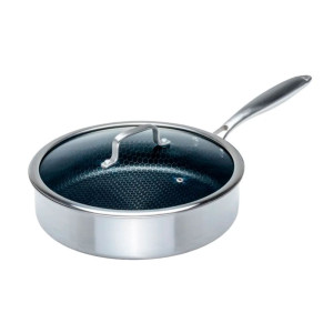 Сотейник Fresca Onyx BB102113 код 276547 из нержавеющей стали с антипригарным покрытием со стеклянной крышкой 28*7.5 см