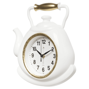 Часы настенные Рубин 3129-002 чайник белый с золотом 27*28.5*4 см