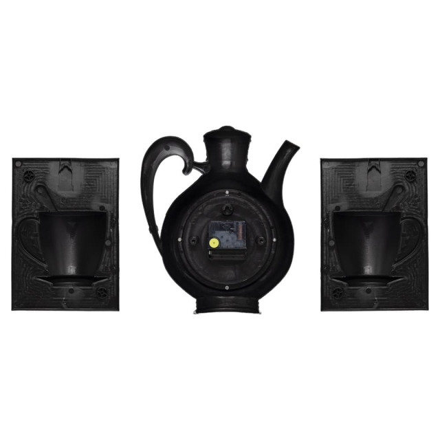 Часы настенные Рубин 2622+2-005 чайник черный с медью с чашками 26.5*53*6 см